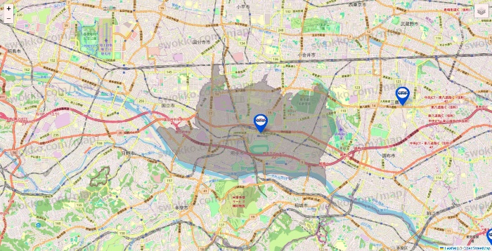 東京都のセントラルスポーツの店舗地図
