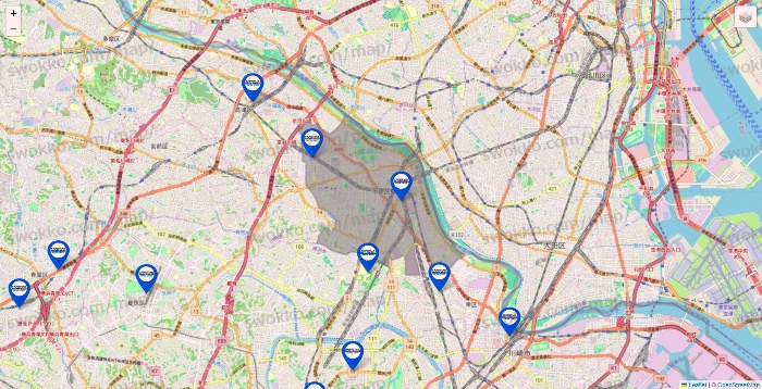神奈川県のセントラルスポーツの店舗地図
