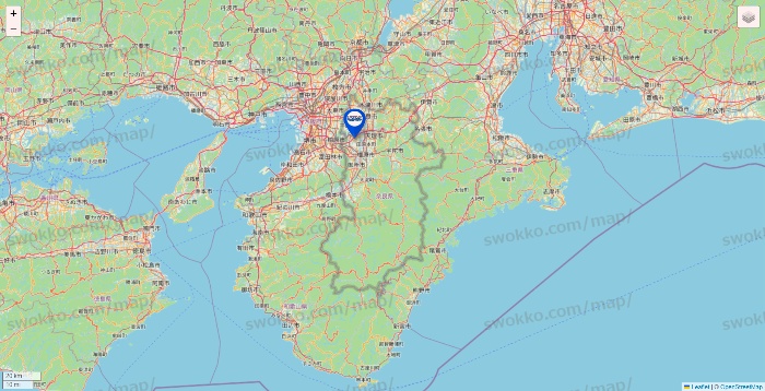 奈良県のセントラルスポーツの店舗地図