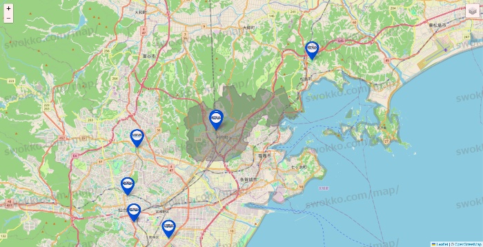 宮城県のセントラルスポーツの店舗地図