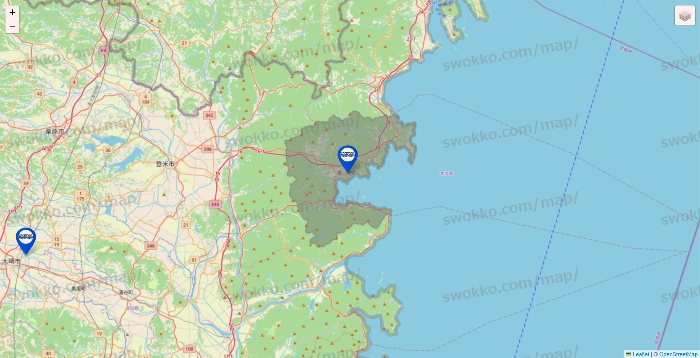 宮城県のセントラルスポーツの店舗地図