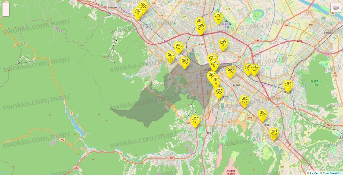 北海道のチョコザップの店舗地図