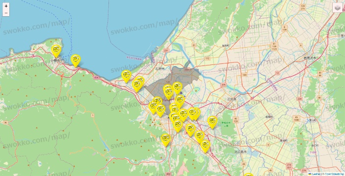 北海道のチョコザップの店舗地図
