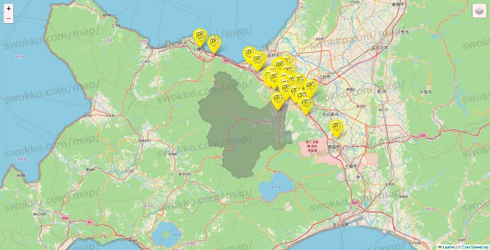 北海道のチョコザップの店舗地図