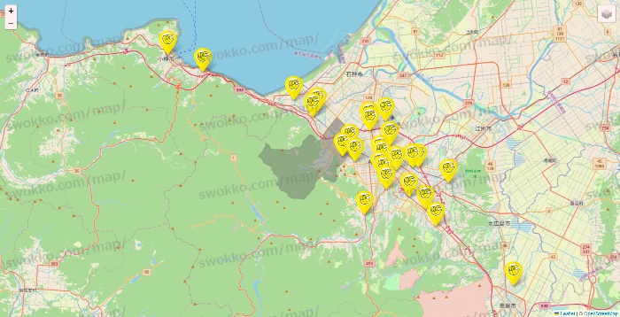 北海道のチョコザップの店舗地図