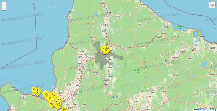 北海道のチョコザップの店舗地図