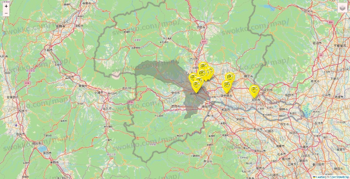 群馬県のチョコザップの店舗地図