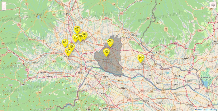 群馬県のチョコザップの店舗地図