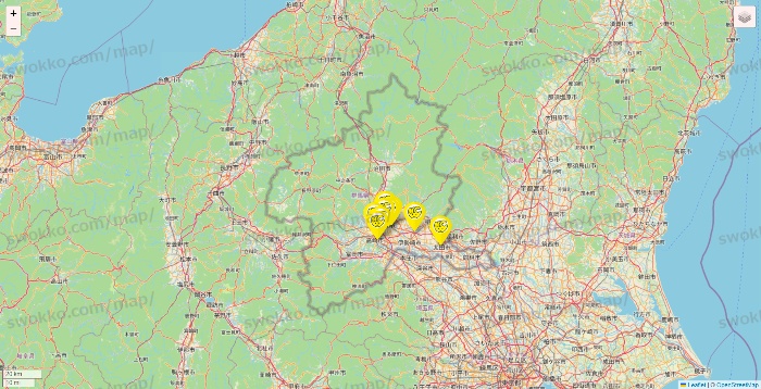 群馬県のチョコザップの店舗地図
