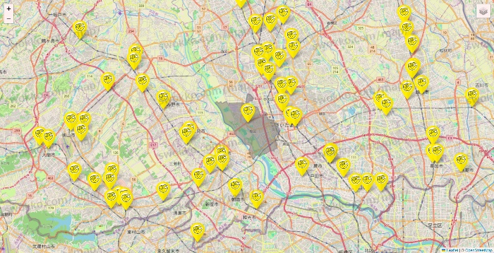埼玉県のチョコザップの店舗地図