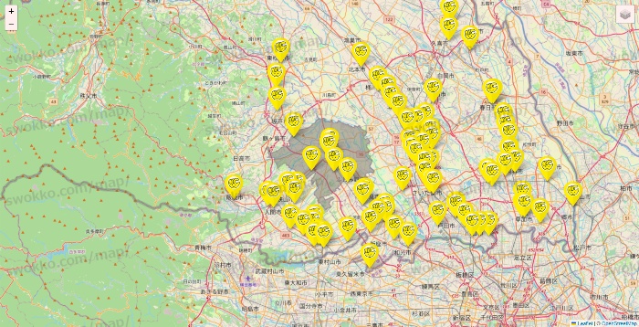 埼玉県のチョコザップの店舗地図