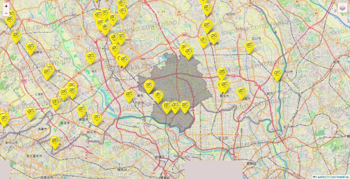 埼玉県のチョコザップの店舗地図