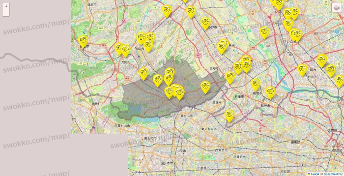 埼玉県のチョコザップの店舗地図
