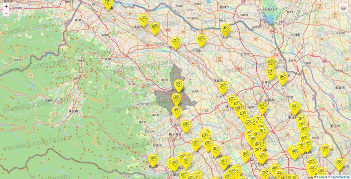 埼玉県のチョコザップの店舗地図