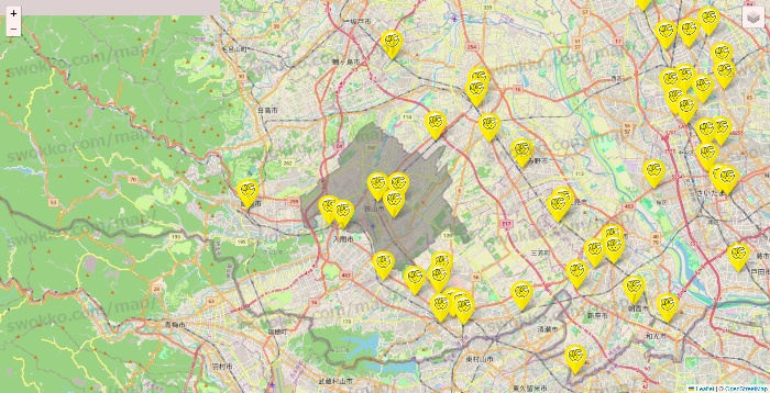 埼玉県のチョコザップの店舗地図