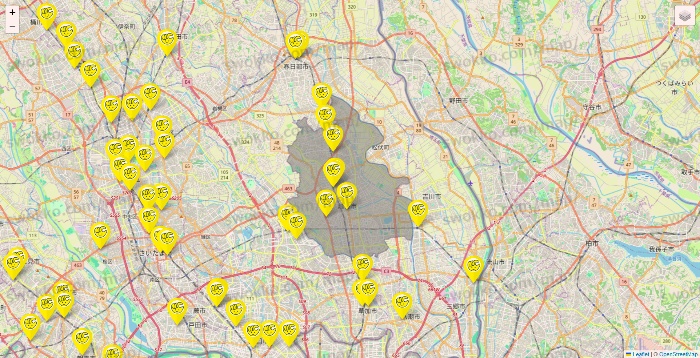 埼玉県のチョコザップの店舗地図