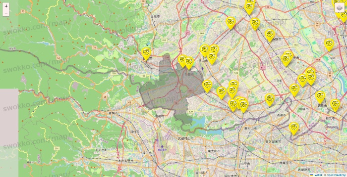 埼玉県のチョコザップの店舗地図
