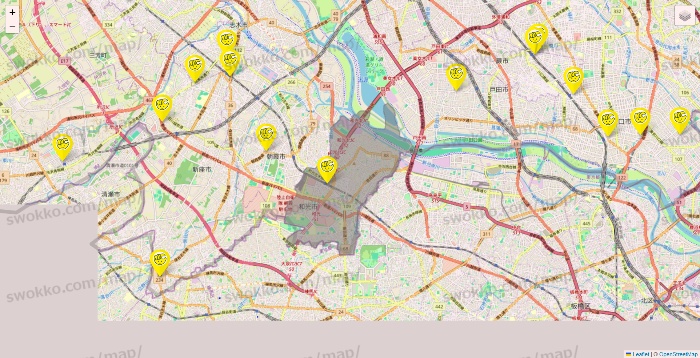 埼玉県のチョコザップの店舗地図