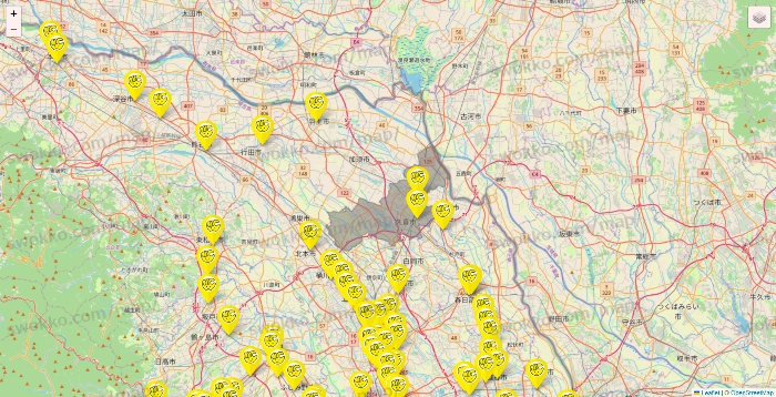 埼玉県のチョコザップの店舗地図