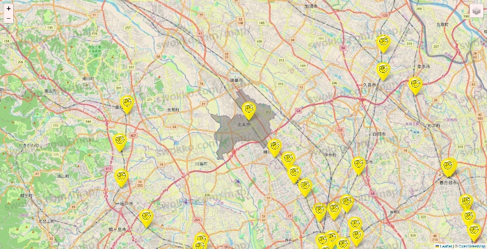 埼玉県のチョコザップの店舗地図