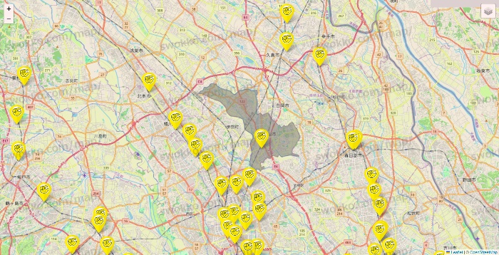 埼玉県のチョコザップの店舗地図