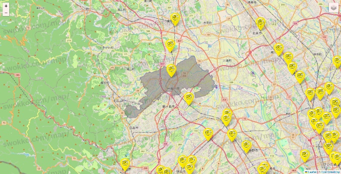 埼玉県のチョコザップの店舗地図