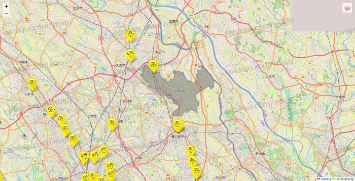 埼玉県のチョコザップの店舗地図
