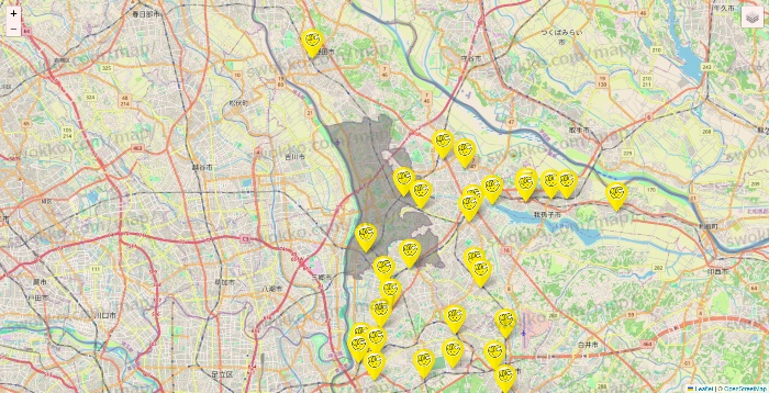 千葉県のチョコザップの店舗地図