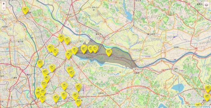 千葉県のチョコザップの店舗地図