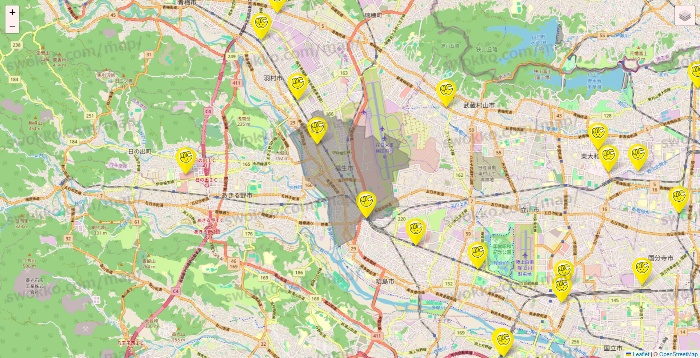 東京都のチョコザップの店舗地図