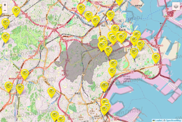 神奈川県のチョコザップの店舗地図