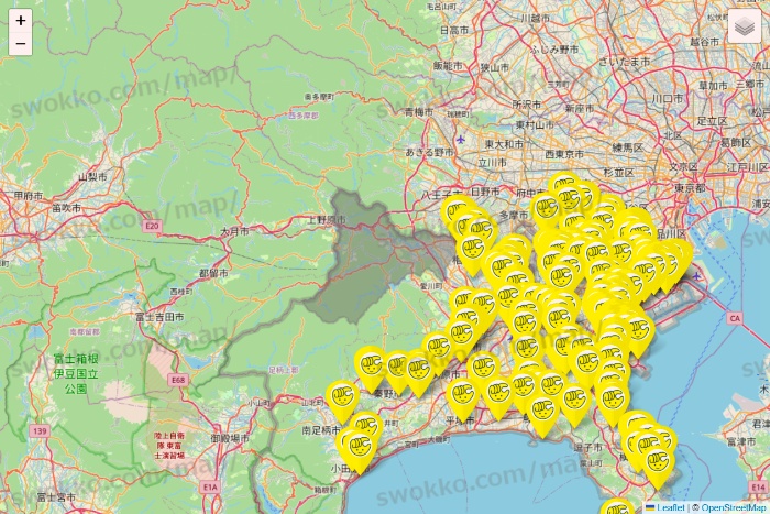 神奈川県のチョコザップの店舗地図