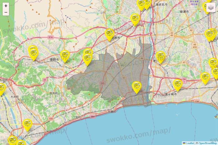 神奈川県のチョコザップの店舗地図