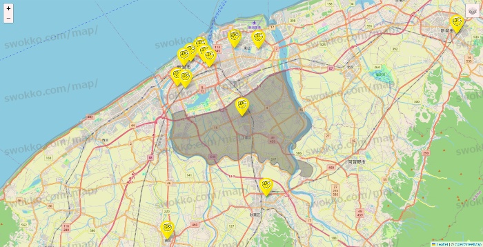 新潟県のチョコザップの店舗地図