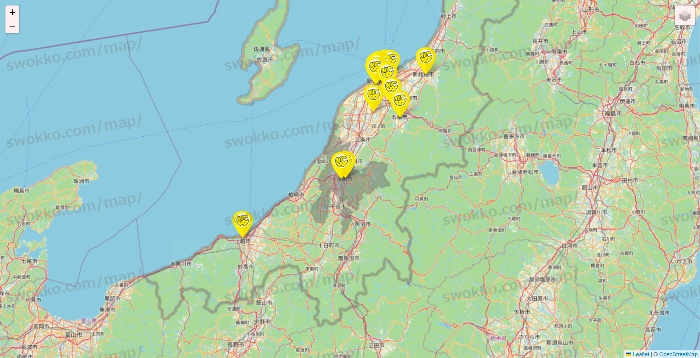 新潟県のチョコザップの店舗地図