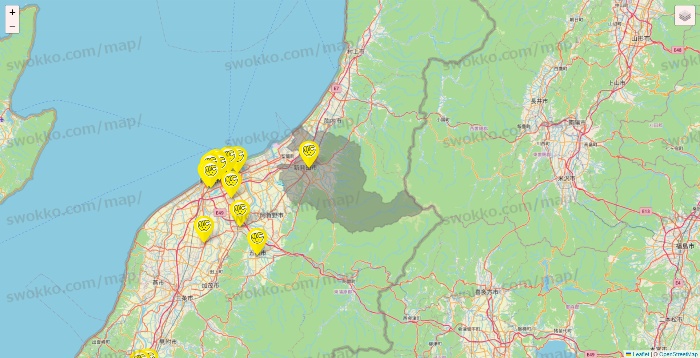 新潟県のチョコザップの店舗地図