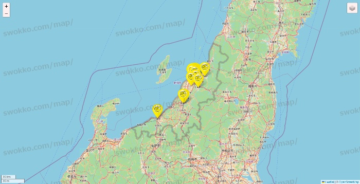 新潟県のチョコザップの店舗地図