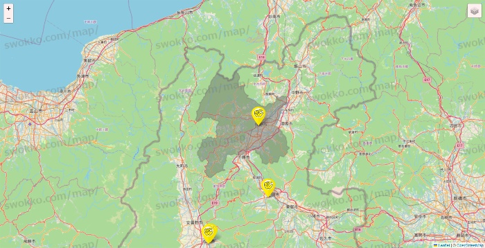 長野県のチョコザップの店舗地図