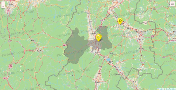 長野県のチョコザップの店舗地図