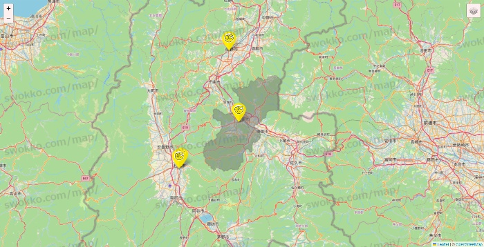 長野県のチョコザップの店舗地図