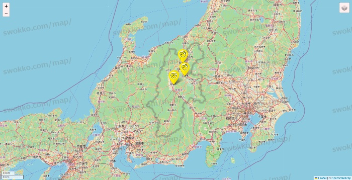 長野県のチョコザップの店舗地図