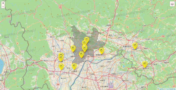 岐阜県のチョコザップの店舗地図