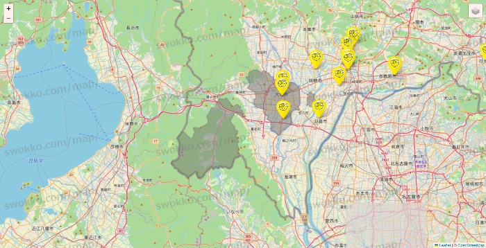 岐阜県のチョコザップの店舗地図