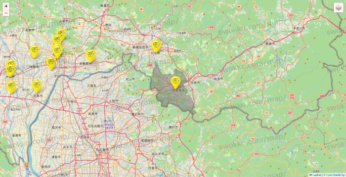 岐阜県のチョコザップの店舗地図