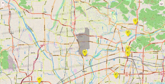 岐阜県のチョコザップの店舗地図