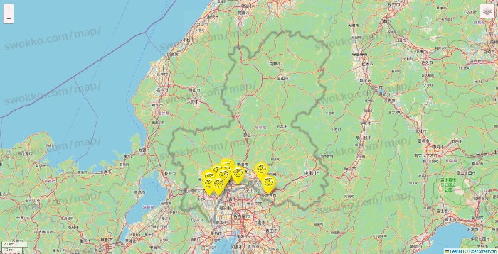 岐阜県のチョコザップの店舗地図