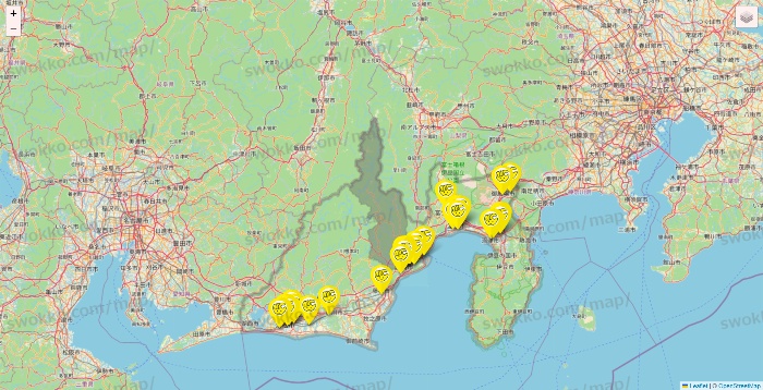 静岡県のチョコザップの店舗地図