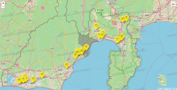 静岡県のチョコザップの店舗地図