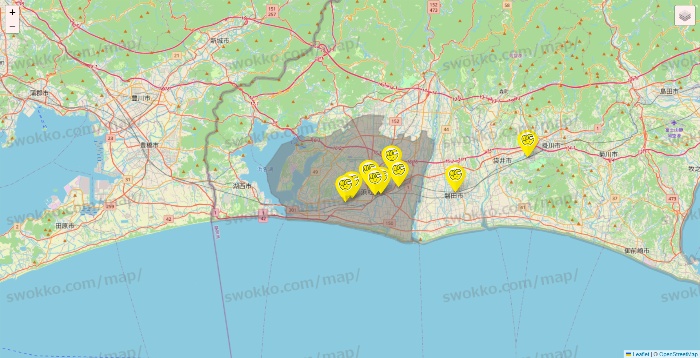 静岡県のチョコザップの店舗地図