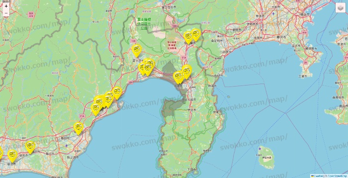 静岡県のチョコザップの店舗地図